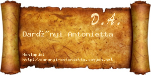 Darányi Antonietta névjegykártya